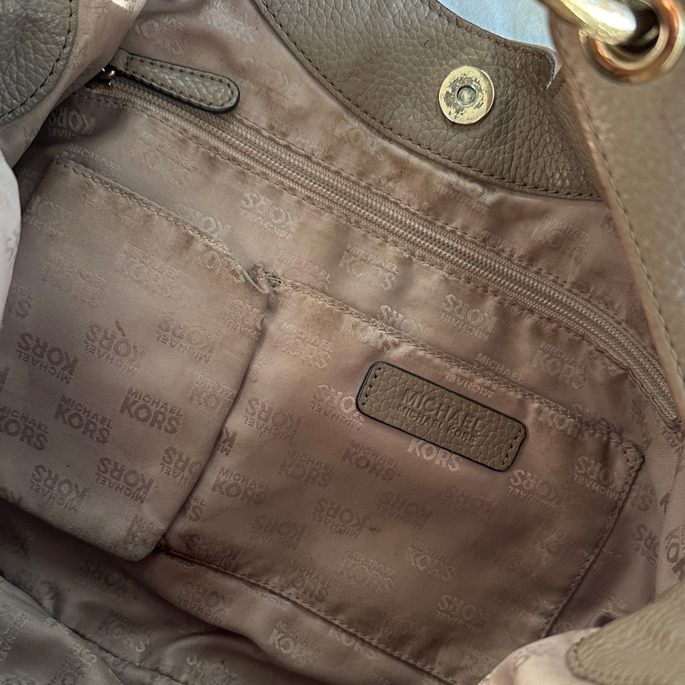 Michael Kors Brown Leather Hobo with Tassel Charm - Picture 9 of 9